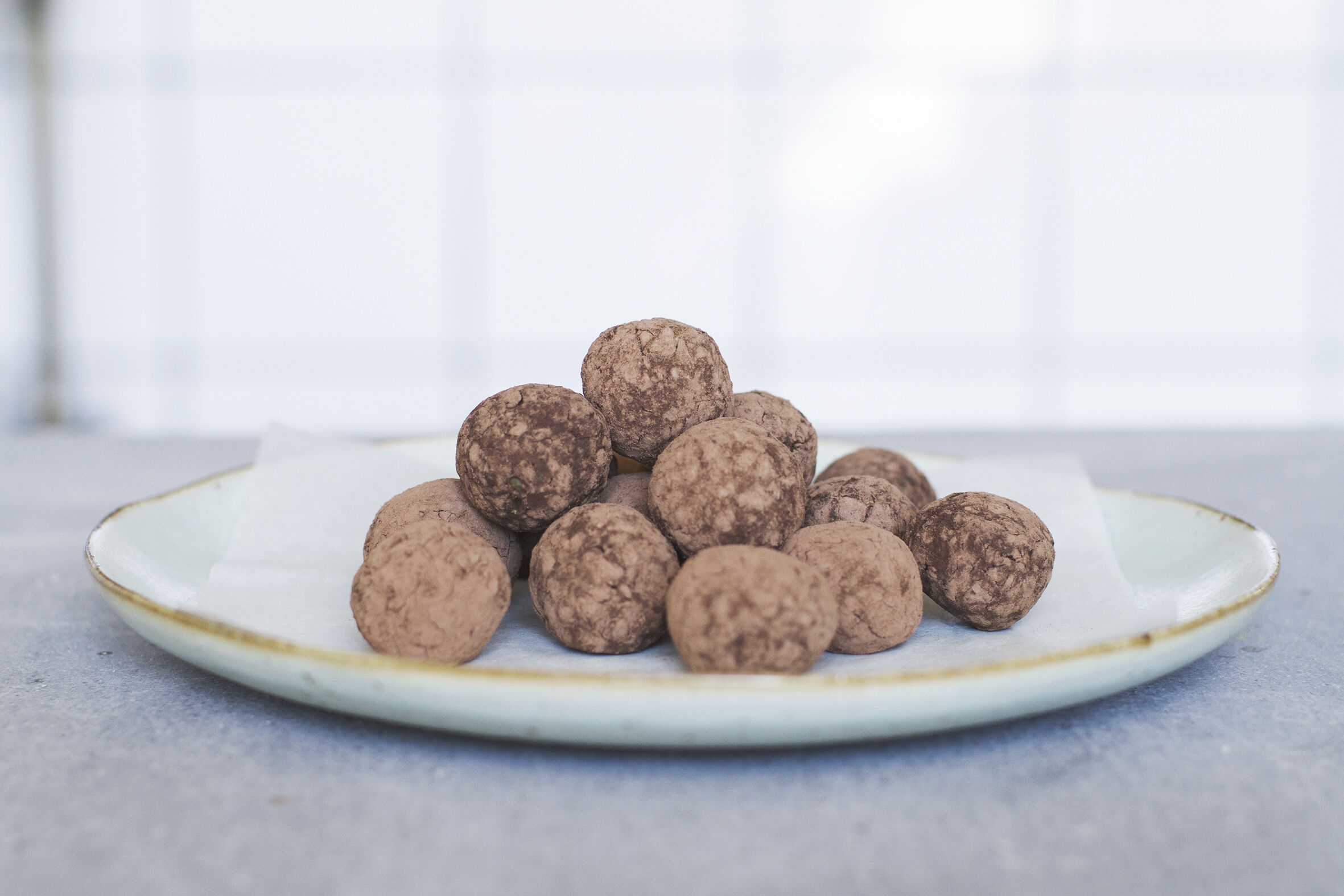 Boulettes de baobab avec cacao brut et match